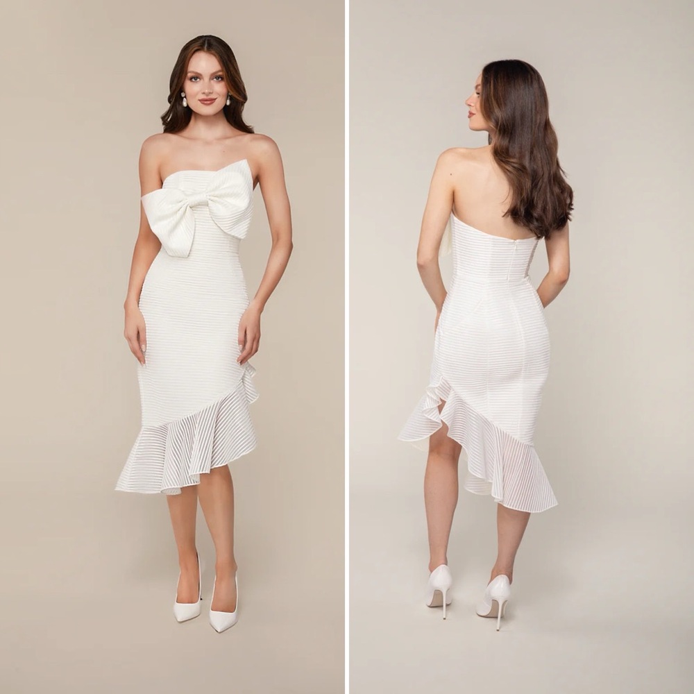 NWT Anne Barge Little White Dress Collection Strapless Stand by Me Size Small